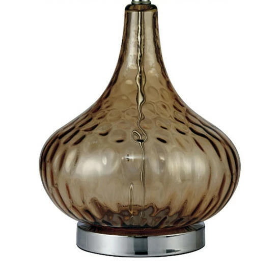 Hot Sale 𧨠Furniture Of America Gracewood Hollow Ajanovic Clear Bulbous Glass Lamp W/ Cream Drum Shade Chrome / Clear π - Image 4