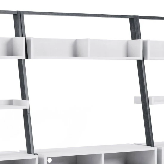 Cheapest ⌛ Furniture Of America Isabelle 2-piece TV Console And Floating Shelf Set 91"w White/distressed Grey ⭐ - Image 4