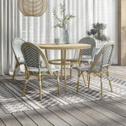 Brand new ✨ Furniture Of America Ariel Natural Tone 40-inch 5-piece Bistro Set Navy 🔥