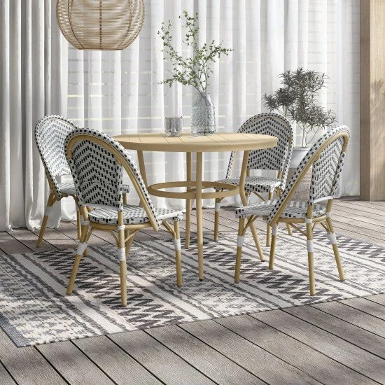 Brand new ✨ Furniture Of America Ariel Natural Tone 40-inch 5-piece Bistro Set Navy 🔥
